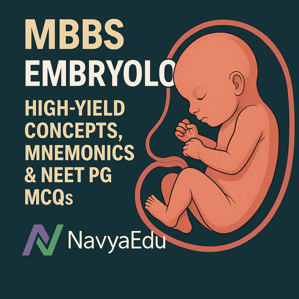 MBBS Embryology: High-Yield Concepts, Mnemonics & NEET PG MCQs | NavyaEdu